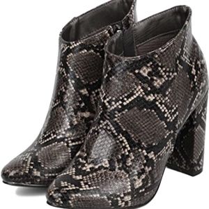 Breckelle's Faux Snake Skin Heeled Boot. Lisa-41 Black Size Women's 7